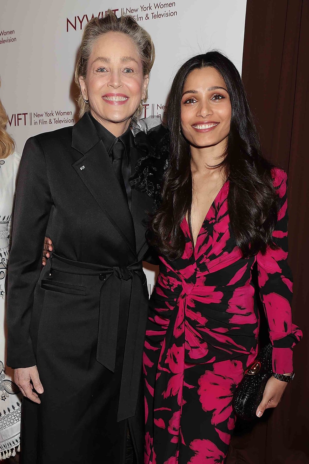 At the New York Women In Film And Television's 43rd Annual Muse Awards on March 28, 2023, in New York City, the 5ft 8 (172.7 cm) tall Sharon Stone stood notably taller than Freida Pinto, who measures 5ft 5 (165.1 cm)