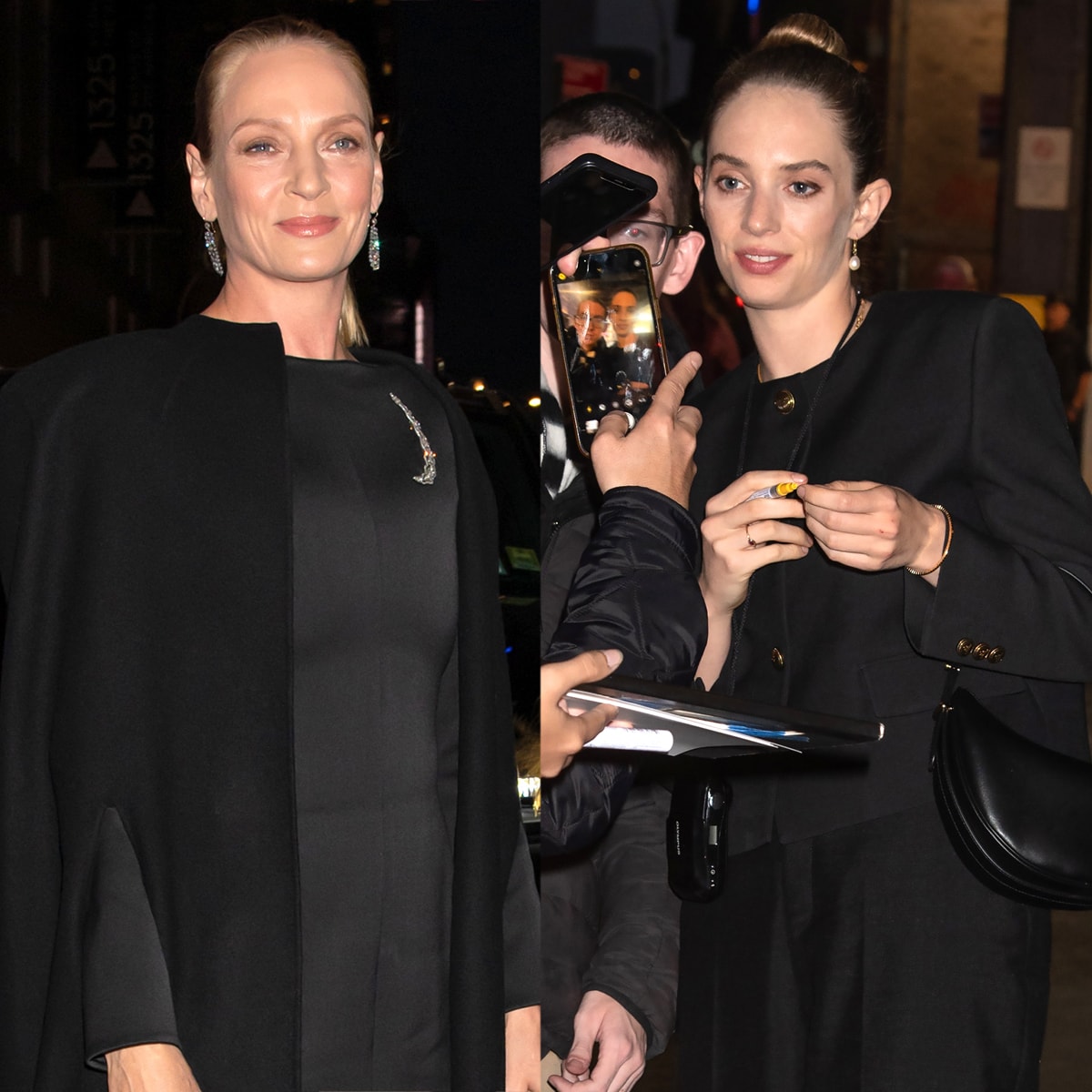 Uma Thurman and Maya Hawke share an uncanny resemblance at the 25th Anniversary of Room to Grow Gala held at New York City's Ziegfeld on October 25, 2023