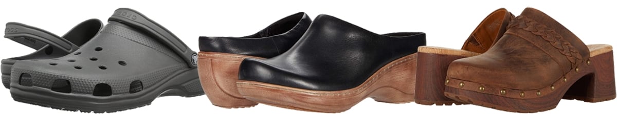 Clogs are a style of footwear that is traditionally constructed entirely or mostly of wood