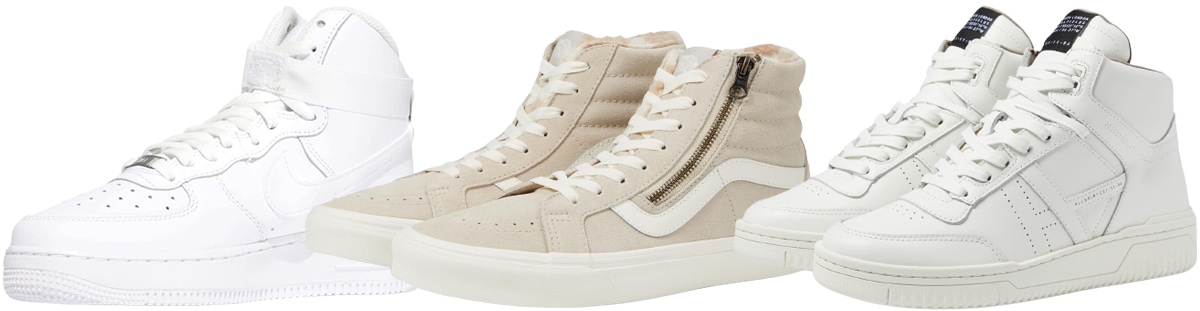 High-top sneakers are sneakers that have high shafts extending over the ankles