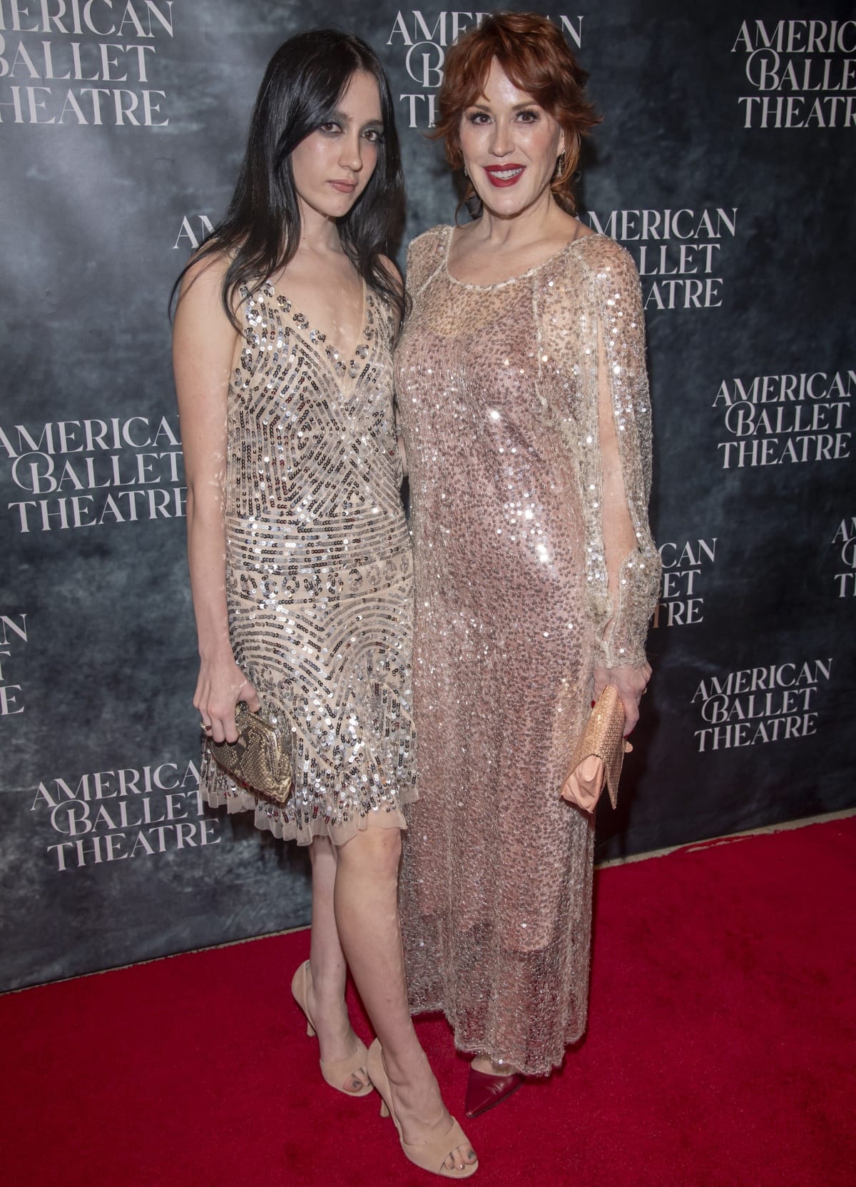 Mathilda Gianopoulos and Molly Ringwald making a glittering entrance at the American Ballet Theater Fall Gala