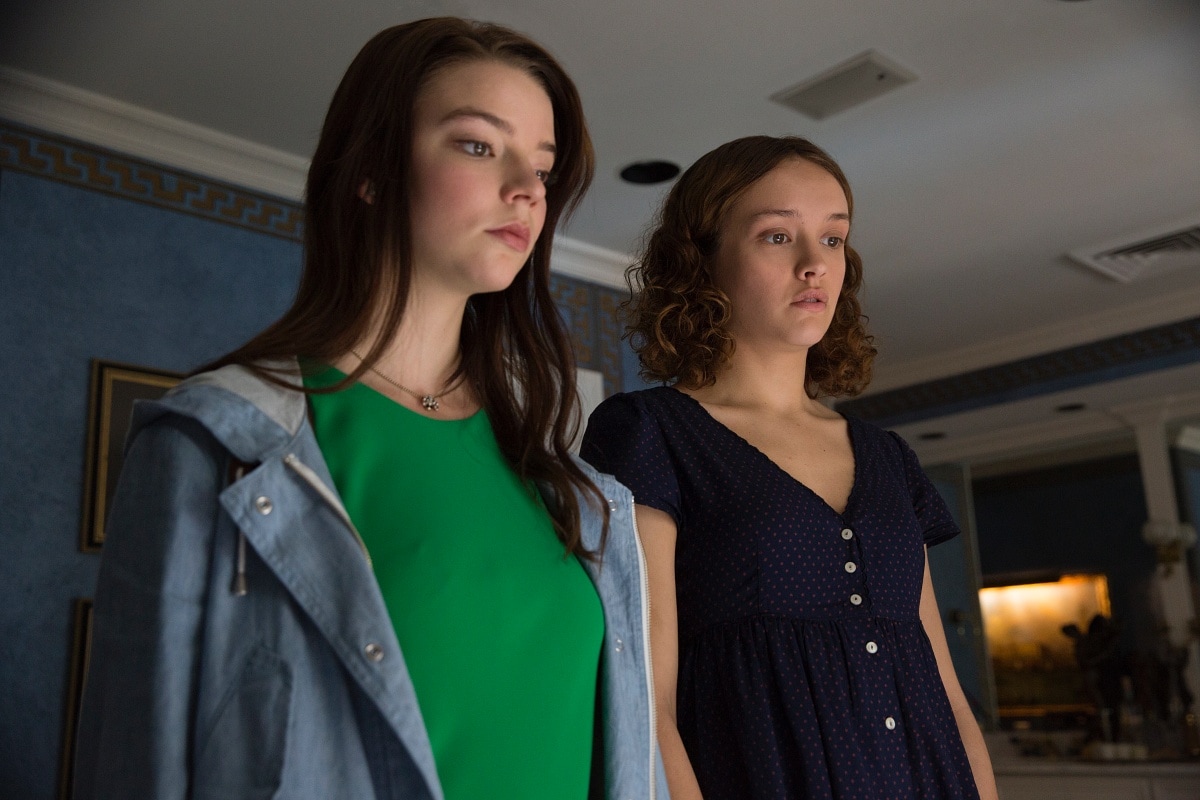 Anya Taylor-Joy as Lily and Olivia Cooke as Amanda in the 2017 American dark comedy thriller film Thoroughbreds