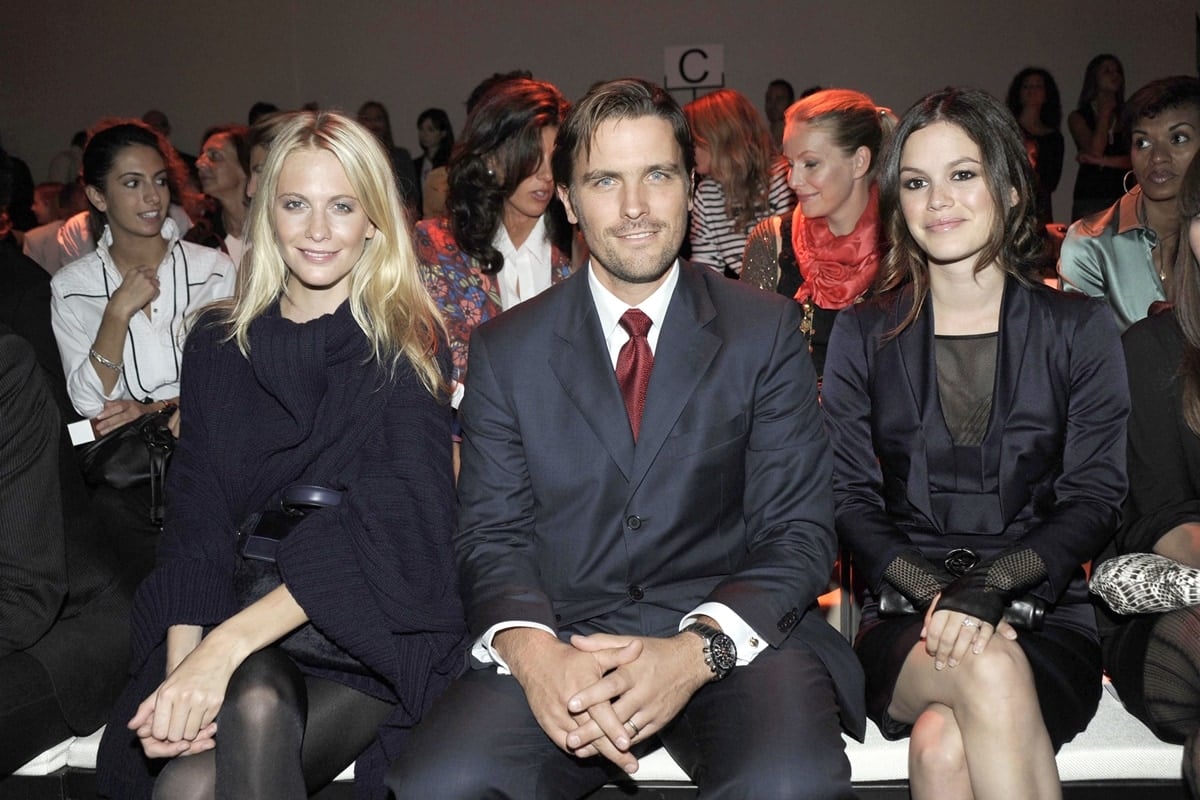 Milan, Italy - 9-27-09: Poppy Delevingne, model and socialite; James Ferragamo, scion of the luxury fashion brand Salvatore Ferragamo; and Rachel Bilson, actress, together at the Salvatore Ferragamo Spring/Summer 2010 show during Milan Fashion Week