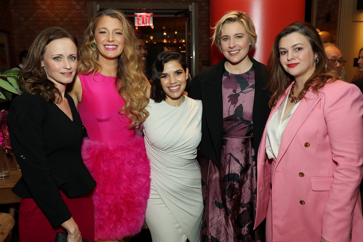Alexis Bledel, event host Blake Lively, honoree America Ferrera, director Greta Gerwig, and Amber Tamblyn joyously celebrate at the CCA Groundbreaker Award ceremony, recognizing America Ferrera's exceptional contributions in Barbie at The Whitby Hotel in New York City on December 15, 2023