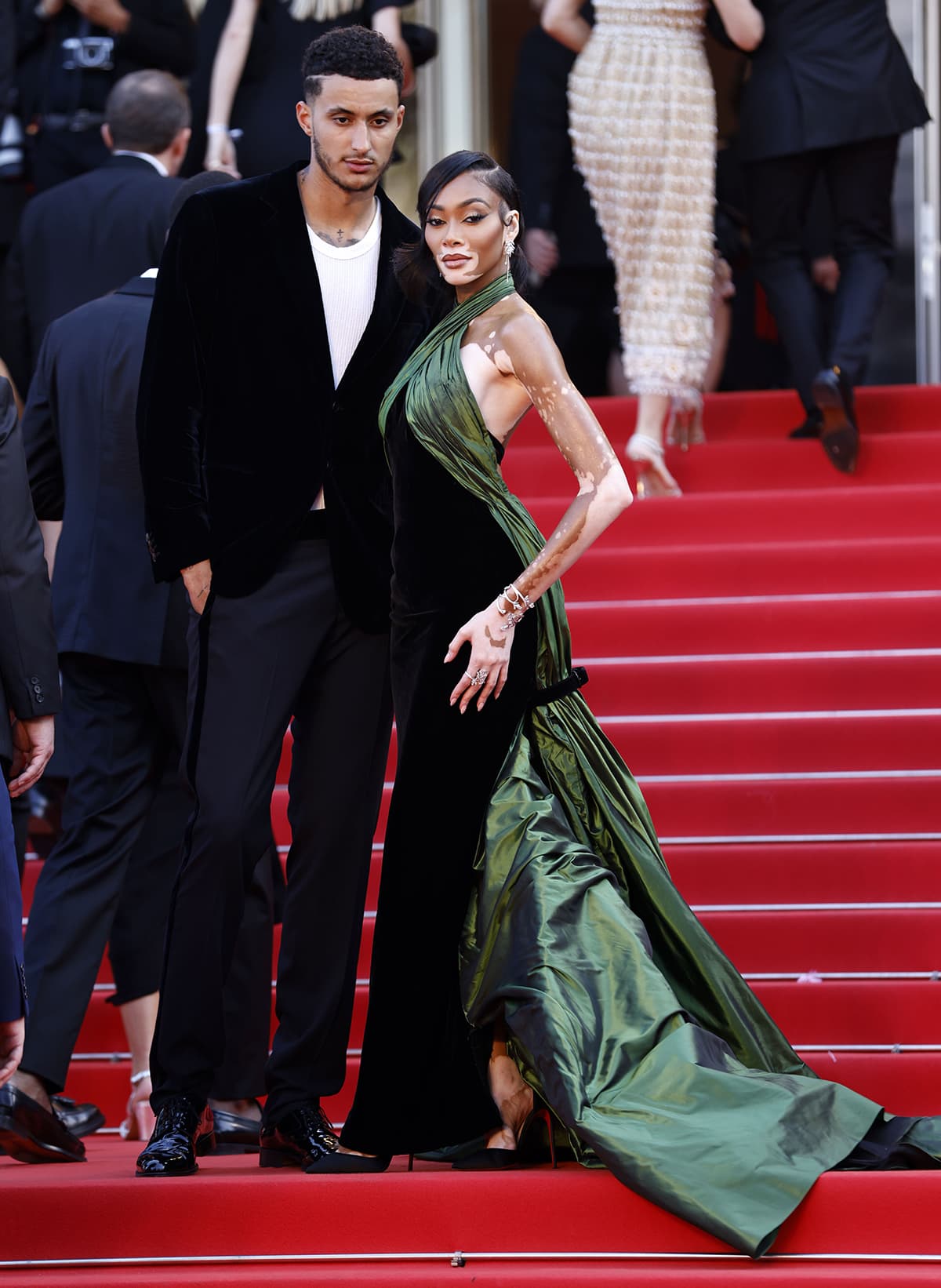 Kyle Kuzma and Winnie Harlow at the La Passion De Dodin Bouffant premiere during the 76th Cannes Film Festival on May 23, 2023