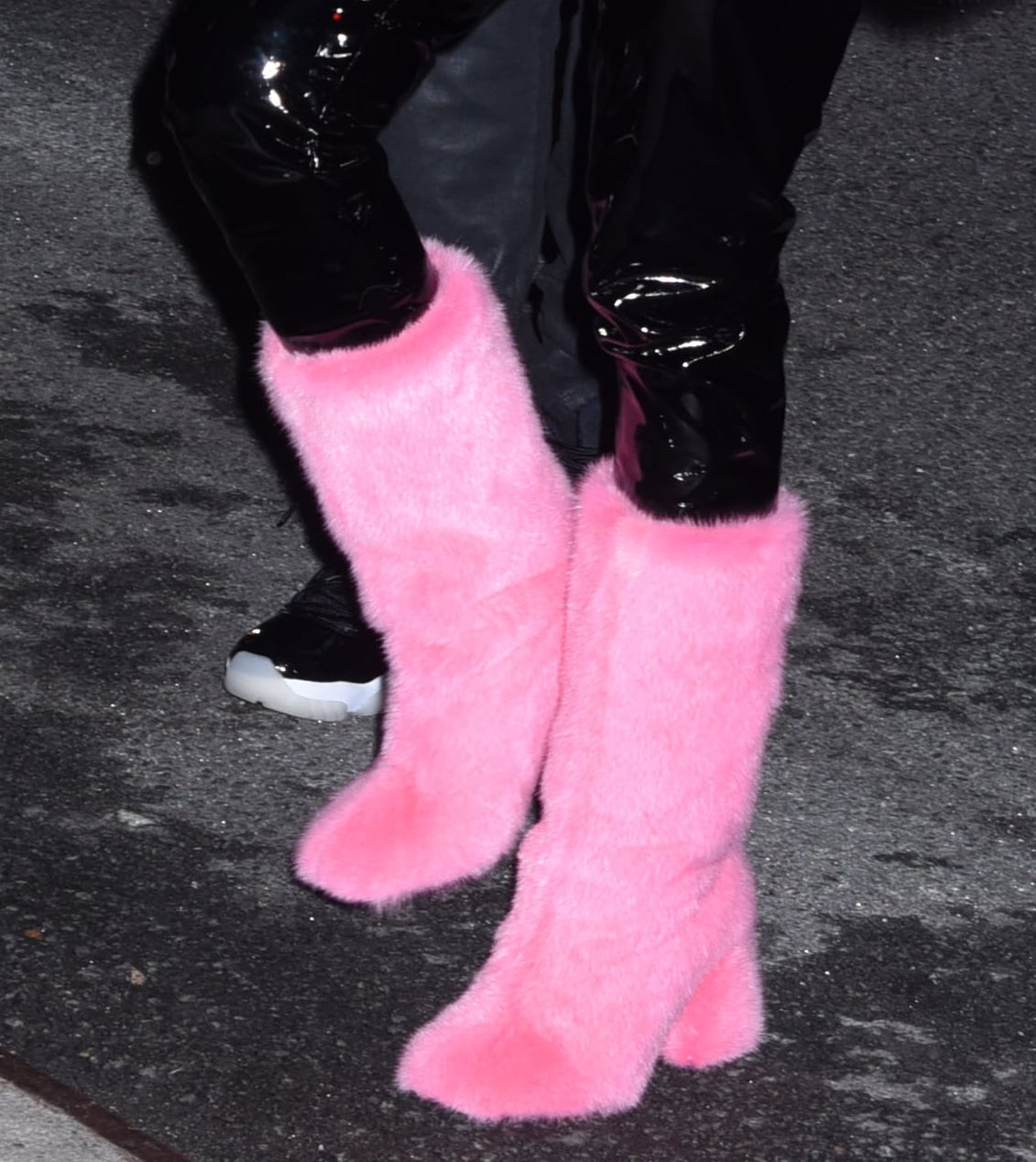 Nicki Minaj completes her Barbiecore winter fashion with Duckie Confetti pink mink fur boots