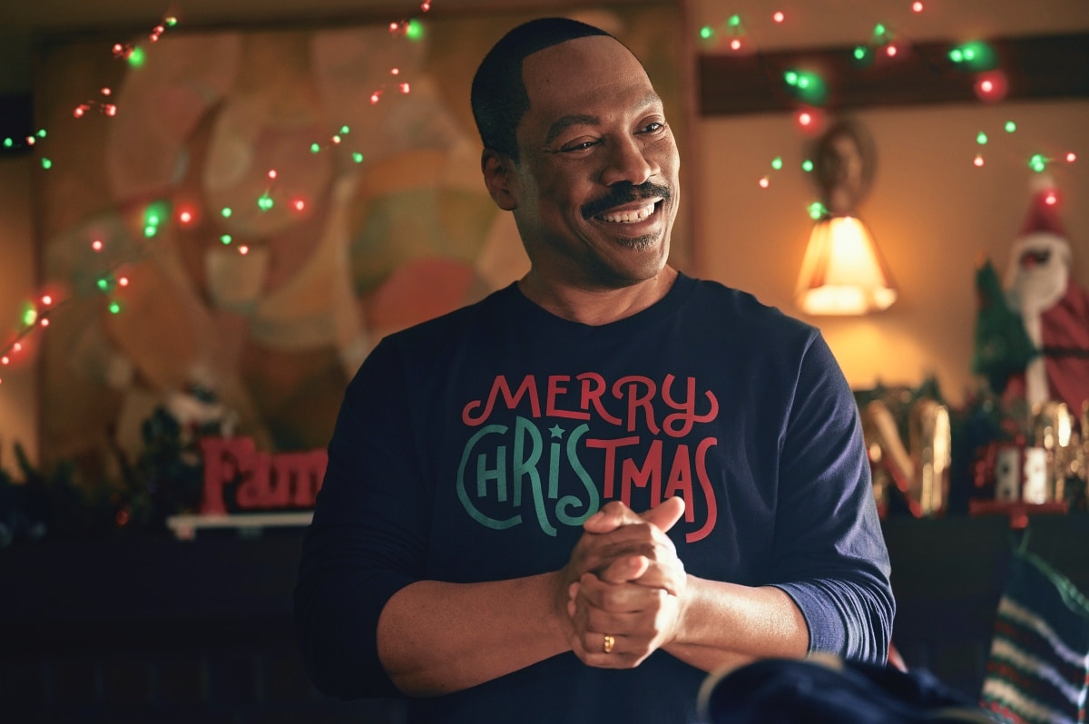 Eddie Murphy as Chris Carver in the 2023 American Christmas comedy film Candy Cane Lane