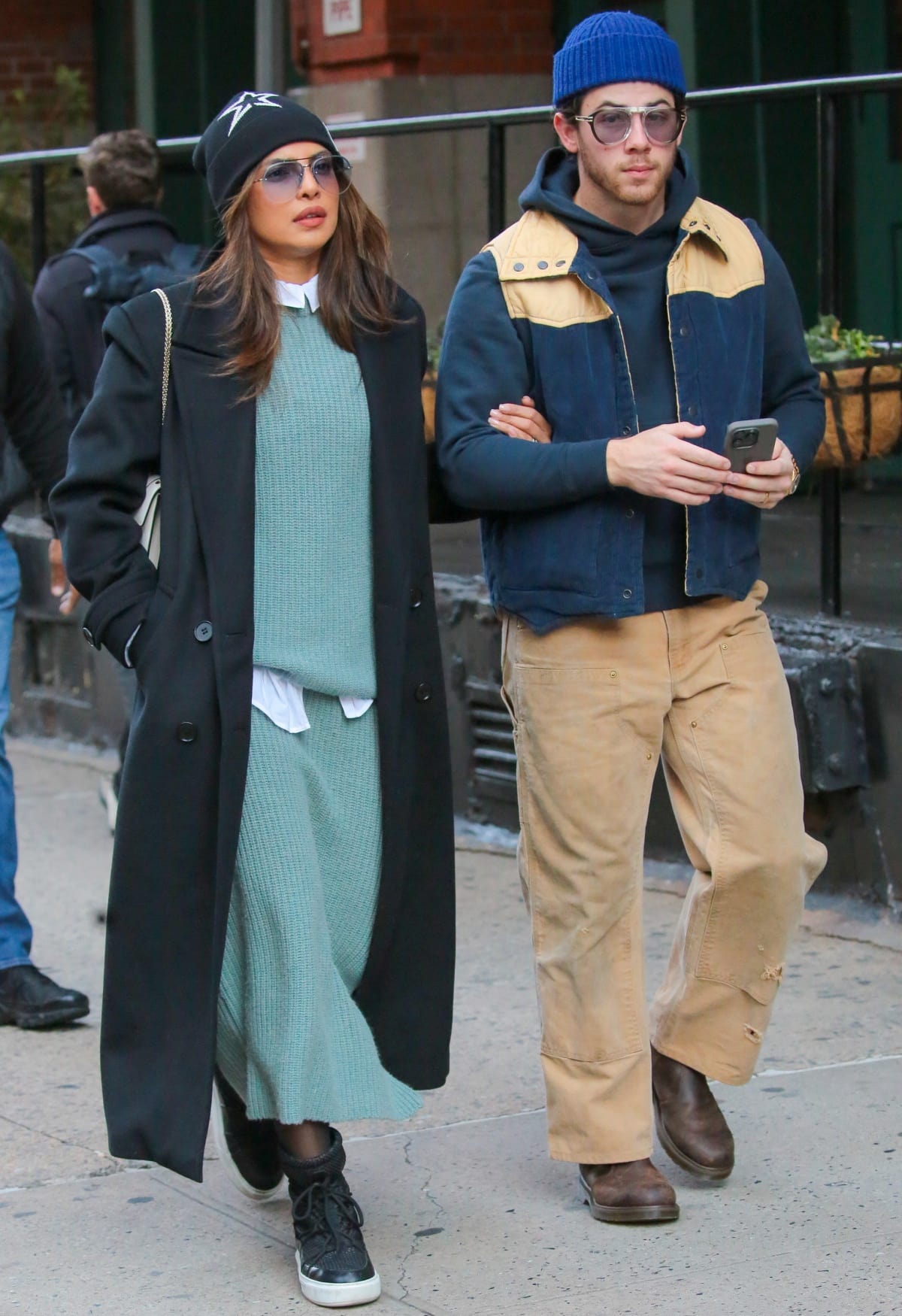 Priyanka Chopra and Nick Jonas taking a casual stroll in New York City