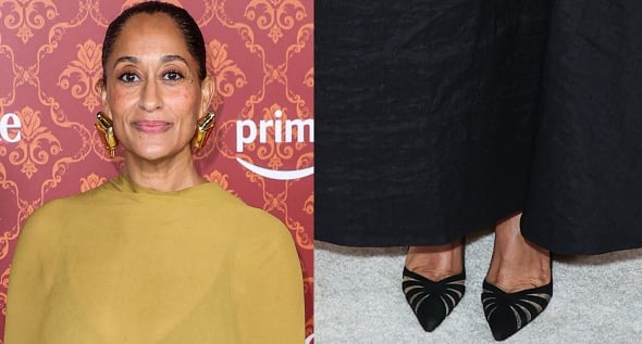 Tracee Ellis Ross Dazzles in Mustard Yellow at Candy Cane Lane Premiere