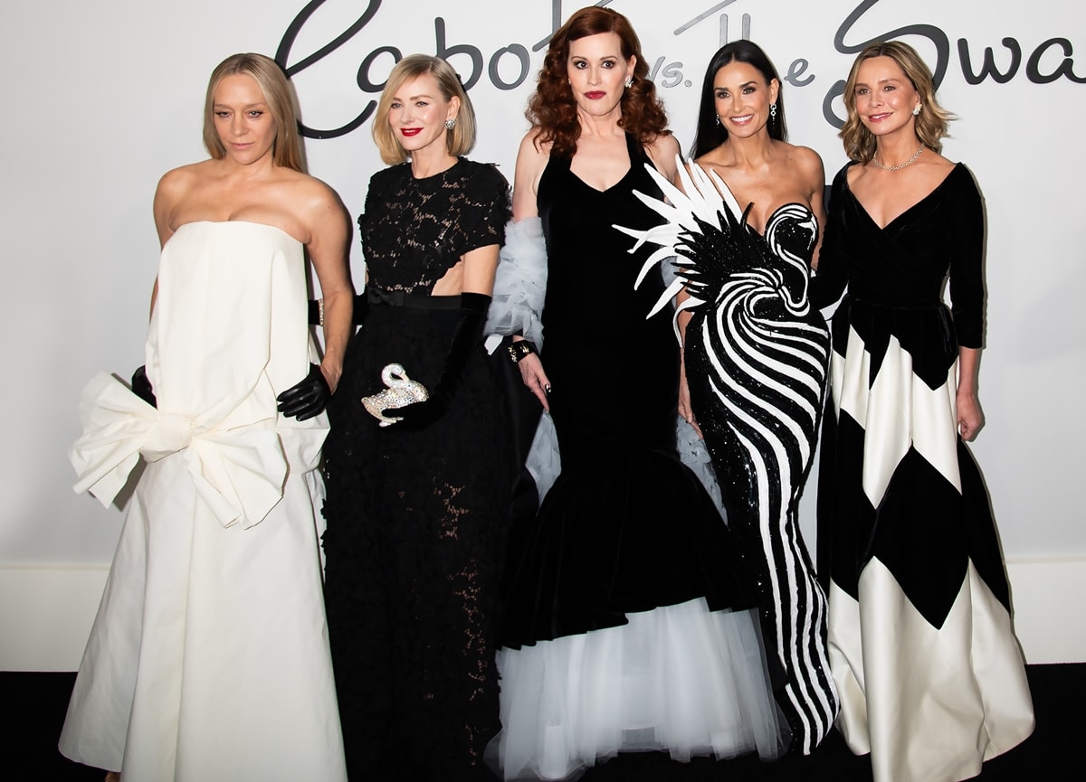 An Ensemble of Stars: Chloë Sevigny, Naomi Watts, Molly Ringwald, Demi Moore, and Calista Flockhart radiate Hollywood glamour at the MoMA premiere of 'Feud: Capote vs. The Swans' on January 23, 2024, in New York City
