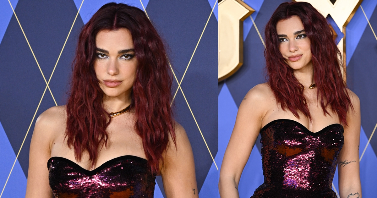 Dua Lipa Sparkles at 'Argylle' Premiere in a Sequined Gucci Dress