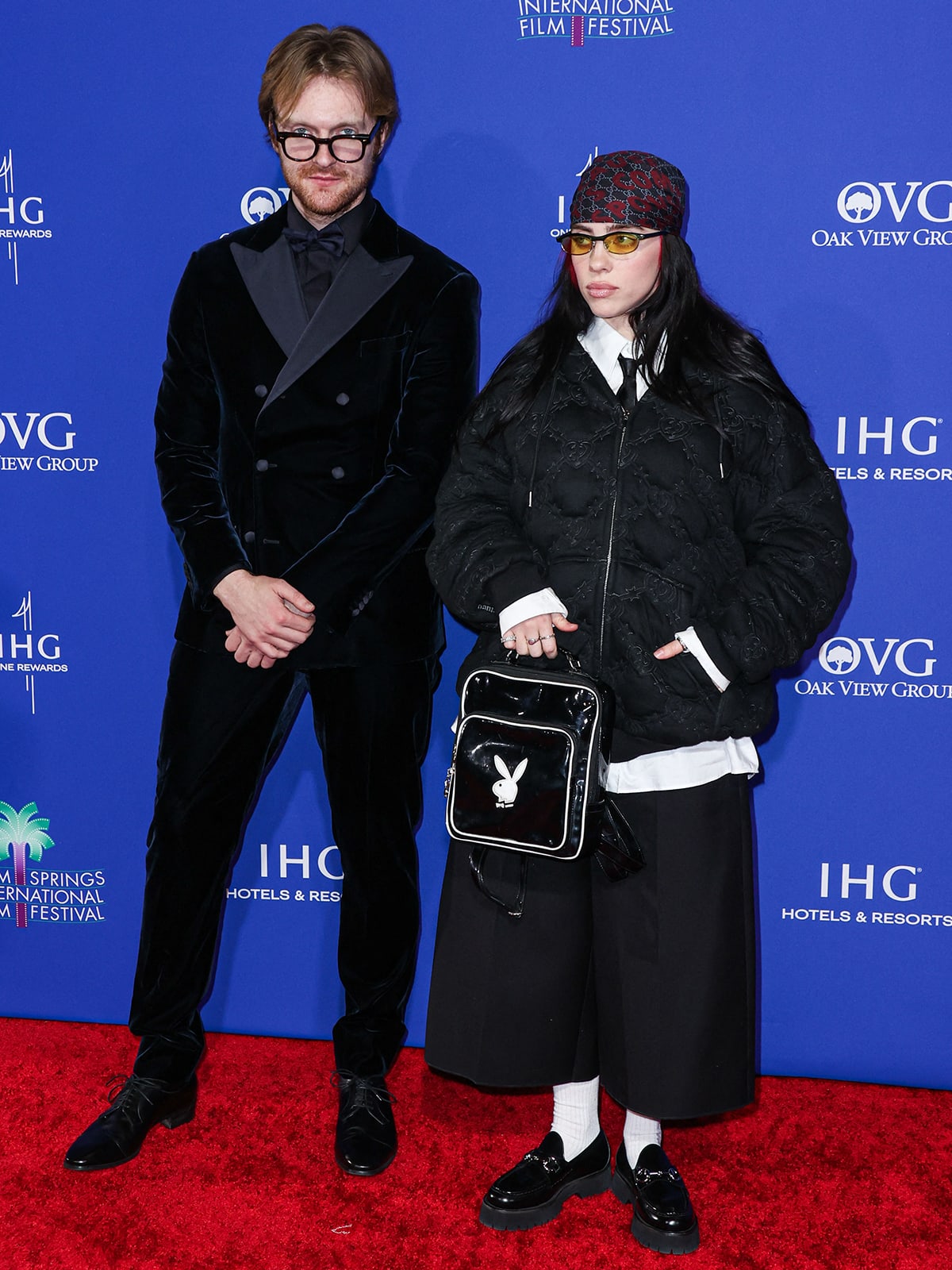 Siblings Finneas Baird O'Connell and Billie Eilish receive the prestigious Chairman Award at the 2024 Palm Springs International Film Festival