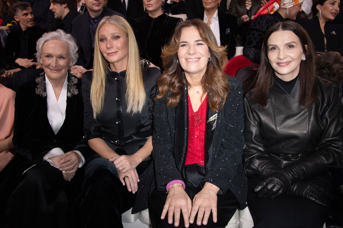 Glenn Close, Gwyneth Paltrow, Roberta Armani, and Juliette Binoche at Giorgio Armani Privé Couture Spring 2024 as part of Paris Couture Fashion Week held at Palais de Tokyo on January 23, 2024 in Paris, France