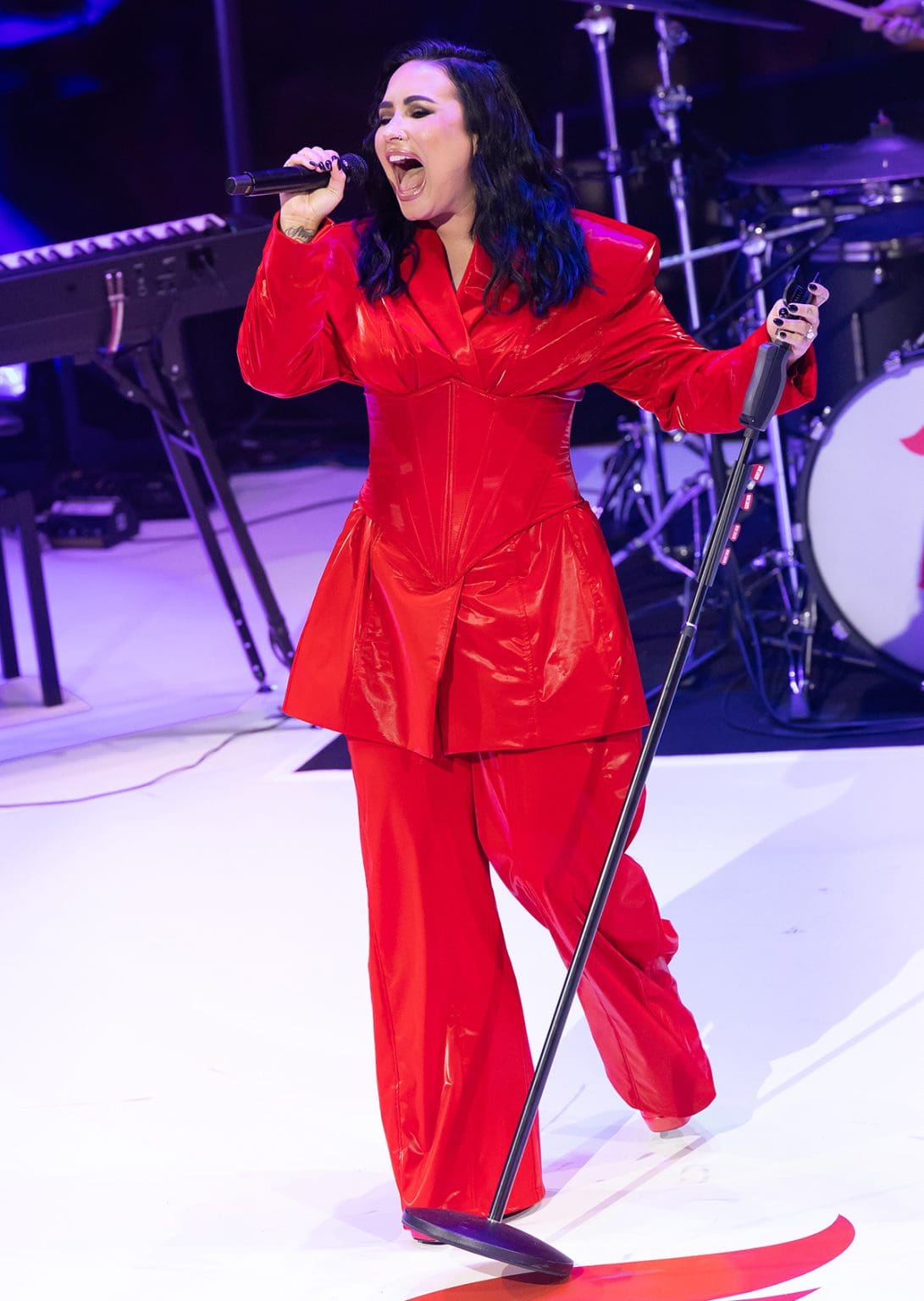 Demi Lovato’s Fiery Red Ballgown and Bold Performance Steal the