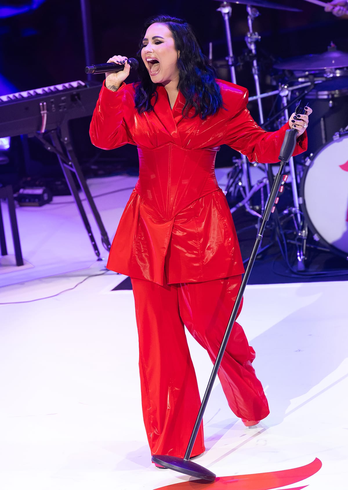 Demi Lovato performing her hits, including Heart Attack, at the AHA Red Dress Collection Concert 2024