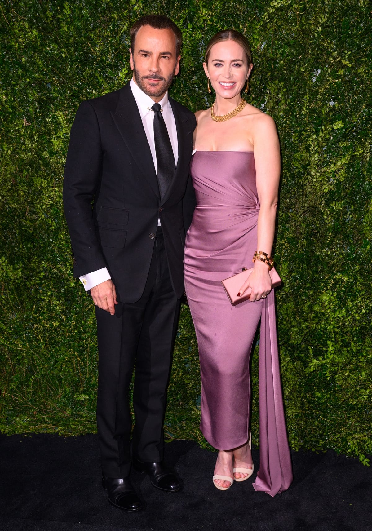 Tom Ford and Emily Blunt attend the Charles Finch & CHANEL 2024 Pre-BAFTA Party at 5 Hertford Street on February 17, 2024 in London, England