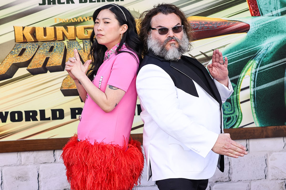 Awkwafina and Jack Black at the Los Angeles Premiere of Kung Fu Panda 4 on March 4, 2024