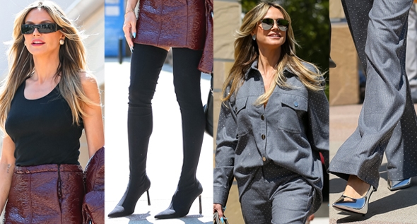 Spring Chic: Heidi Klum Pairs Leather Mini Skirt With Thigh-High Boots for America’s Got Talent Season 19 Auditions