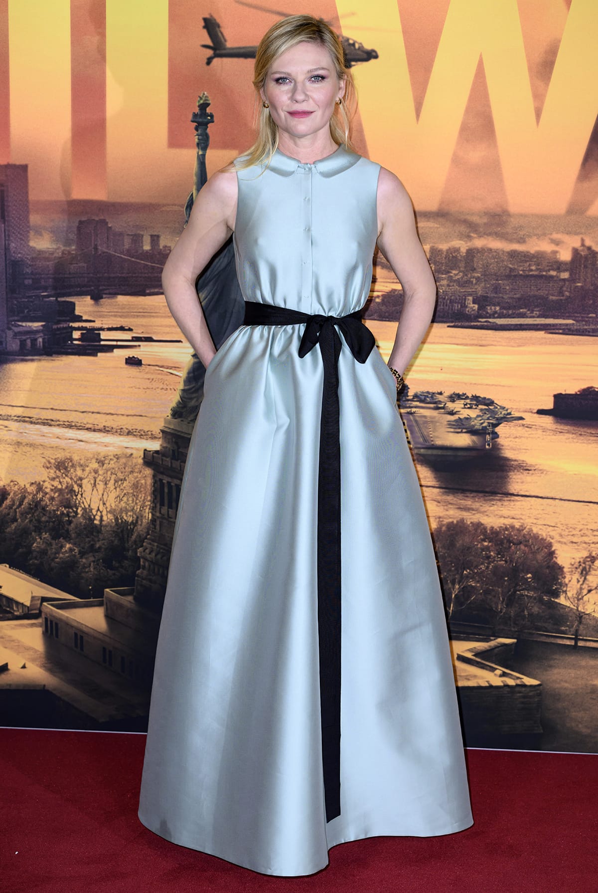 Kirsten Dunst opts for a feminine coquette look in a Dice Kayek Spring 2024 gown for the London screening of Civil War at The Cinema in The Power Station on March 26, 2024