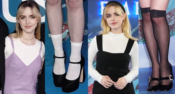 Mckenna Grace Nails ’90s T-Shirt Under Pinafore Dress Look at Ghostbusters: Frozen Empire UK Screening