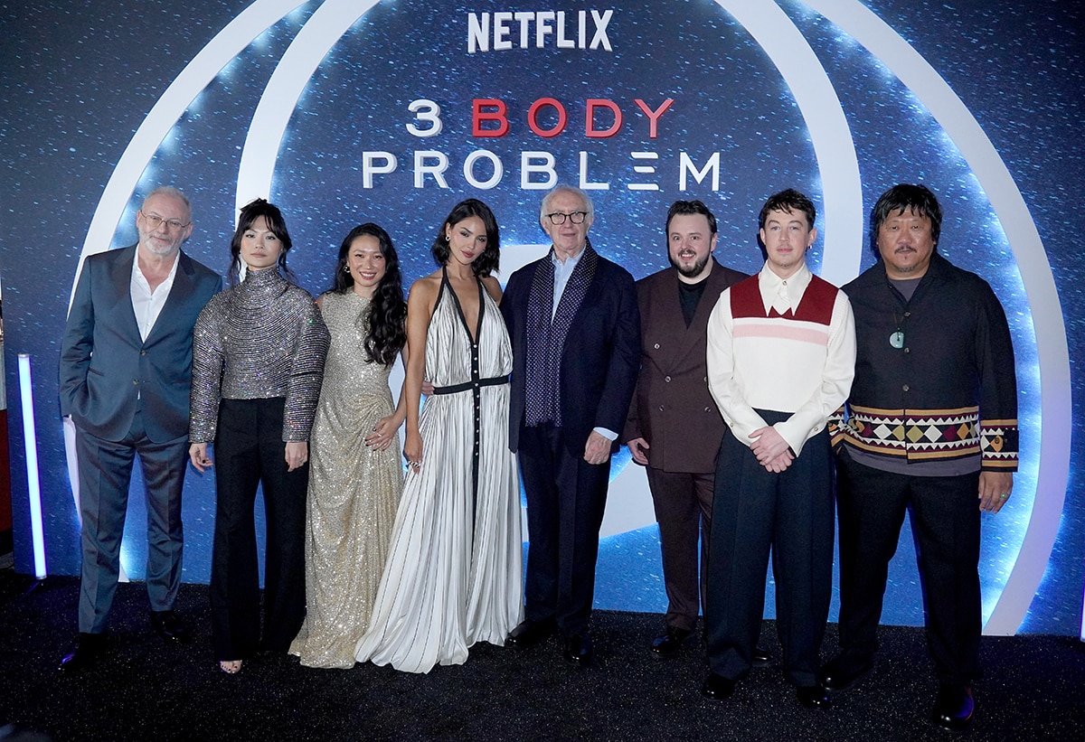 The cast of the Netflix science-fiction series 3 Body Problem at the London special screening of their new project at Frameless, Central London on March 20, 2024