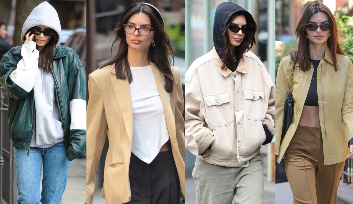 Emily Ratajkowski, the chameleon of street style, seamlessly transitions from cozy layers to business casual and bold crop tops, each look stamped with her signature blend of comfort and downtown chic