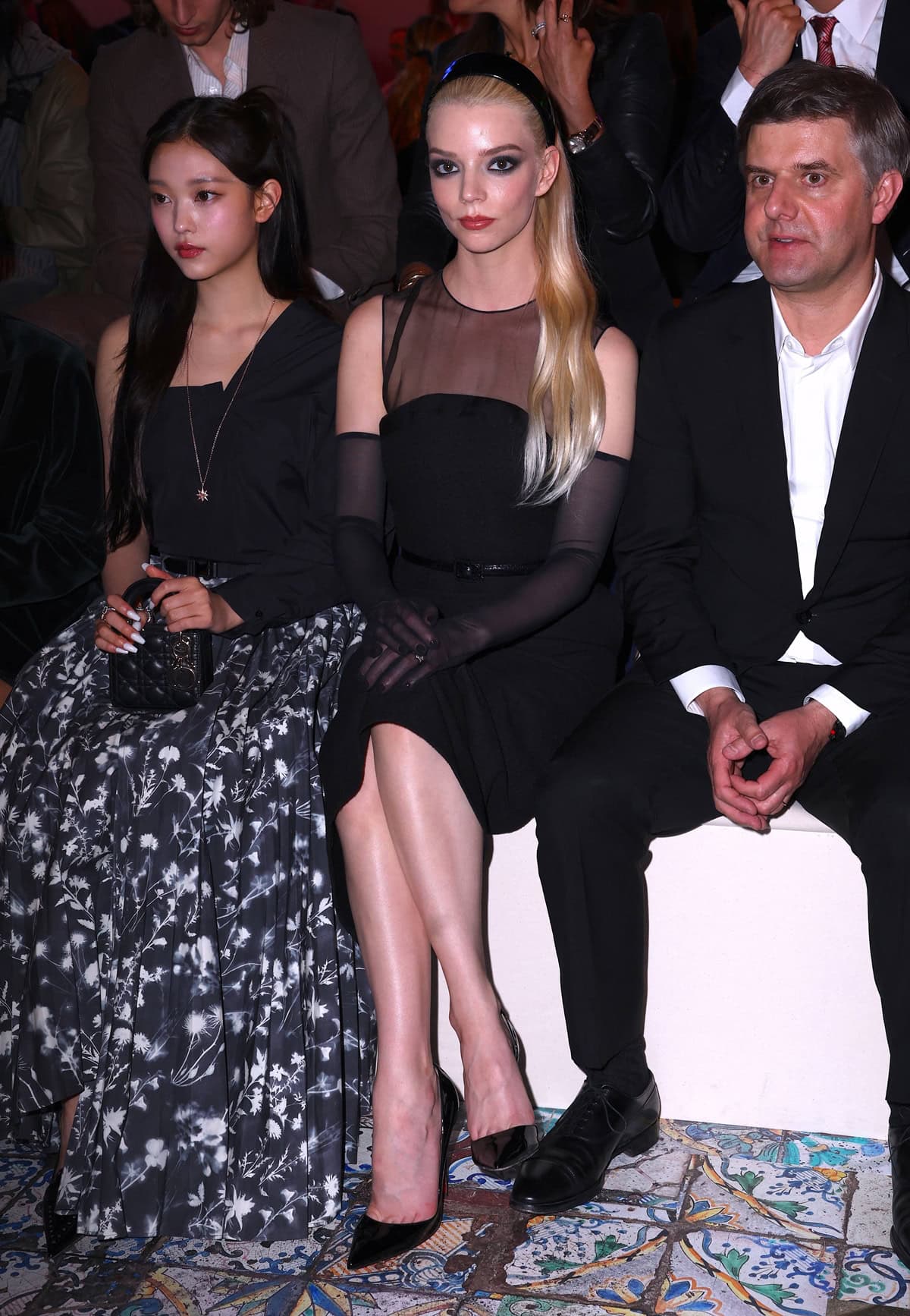 Haerin and Anya Taylor-Joy at Dior Pre-Fall 2024 Show held at the Brooklyn Museum on April 15, 2024 in New York, New York