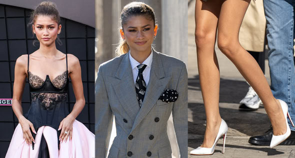 A Chic Swerve: Zendaya Aces Challengers LA Premiere in Vera Wang’s Black-and-Pink Lace Corset Gown, Rocks Blazer Dress Without Pants on Press Tour