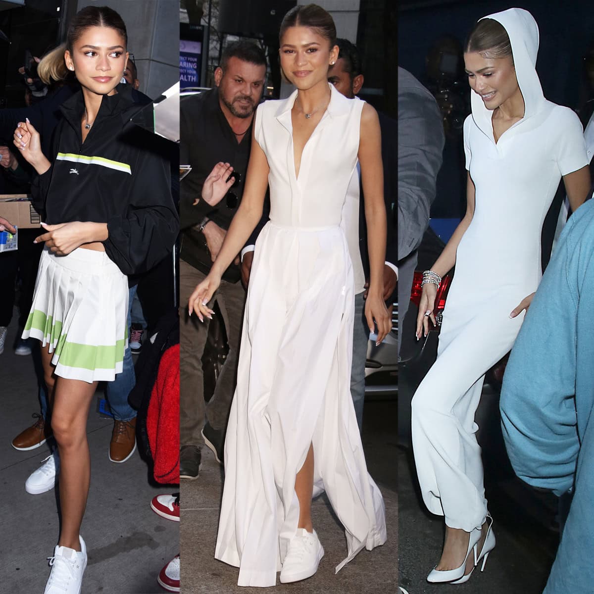 Zendaya continues to wear tennis-inspired ensembles at the New York screening of Challengers on April 24, 2024