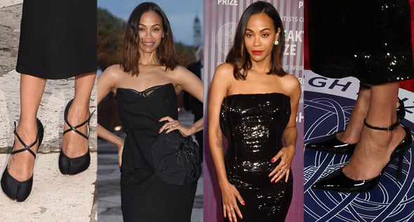 Zoe Saldana Stuns in Black Maison Margiela at Biennale Art Gala: A Look at Her Timeless Style