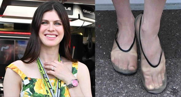 Mayfair Witches’ Alexandra Daddario Is Summer-Ready in Dolce & Gabbana Floral Midi Dress and Khaite Mesh Flats