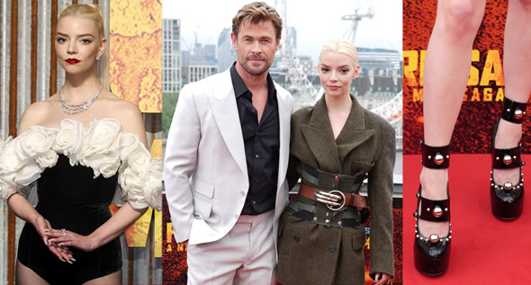 From Playboy Bunny to Grunge Military: Pantless Anya Taylor-Joy Shows Duality in Giambattista Valli Bodysuit and Maison Margiela Coat Dress at Furiosa London Press Tour