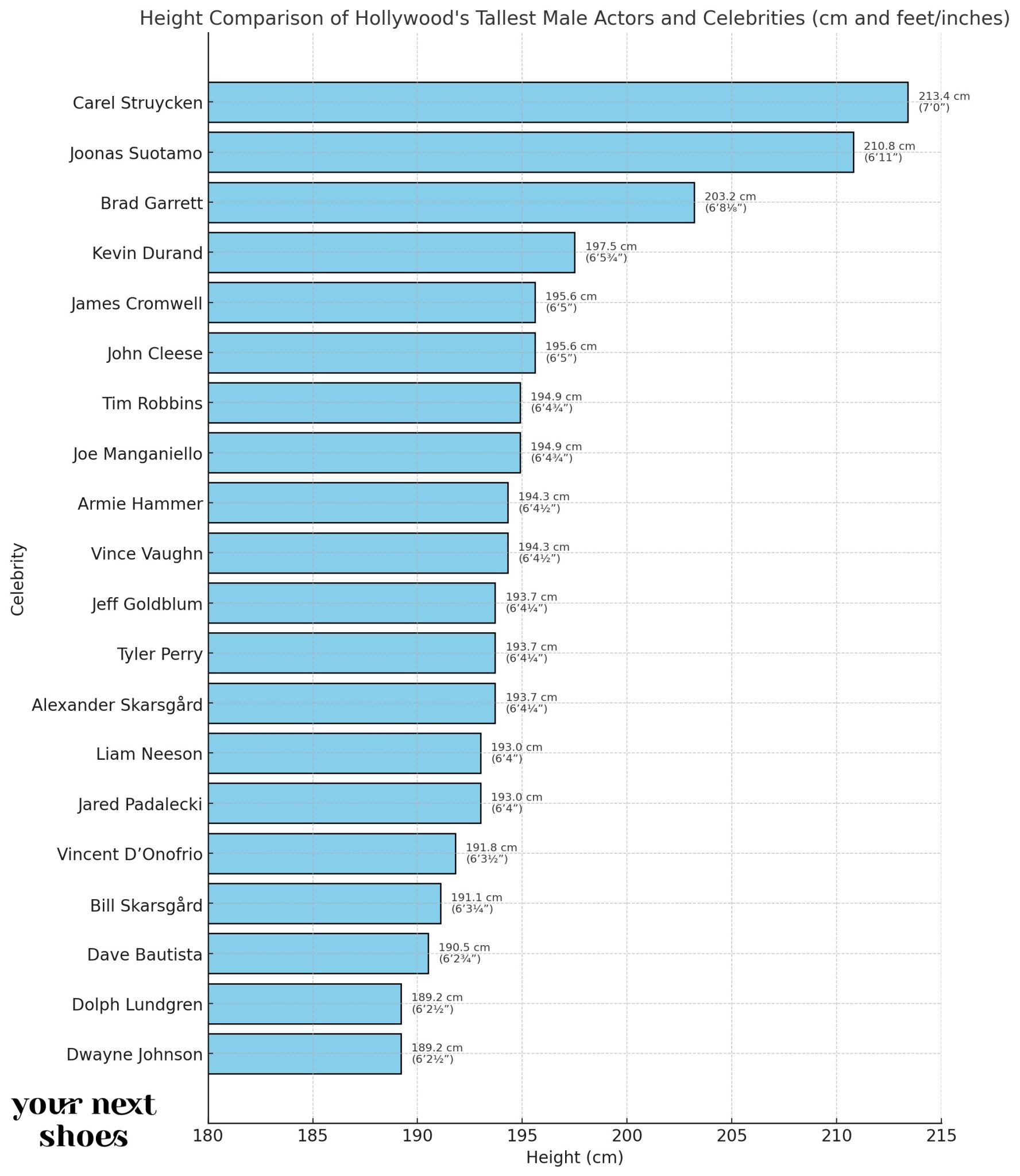 Tallest Actors in Hollywood: Heights and Shoe Sizes of Towering Celebs