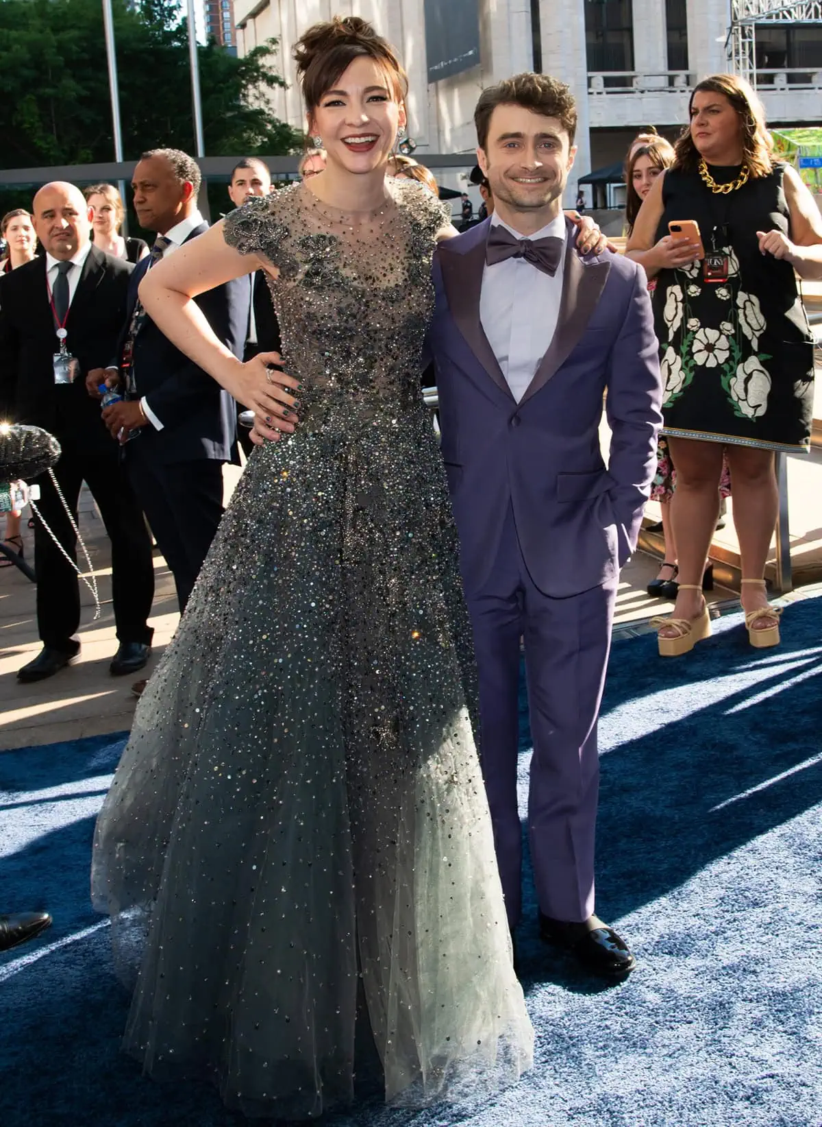 Daniel Radcliffe attends the 77th Annual Tony Awards with his much taller girlfriend, Erin Darke