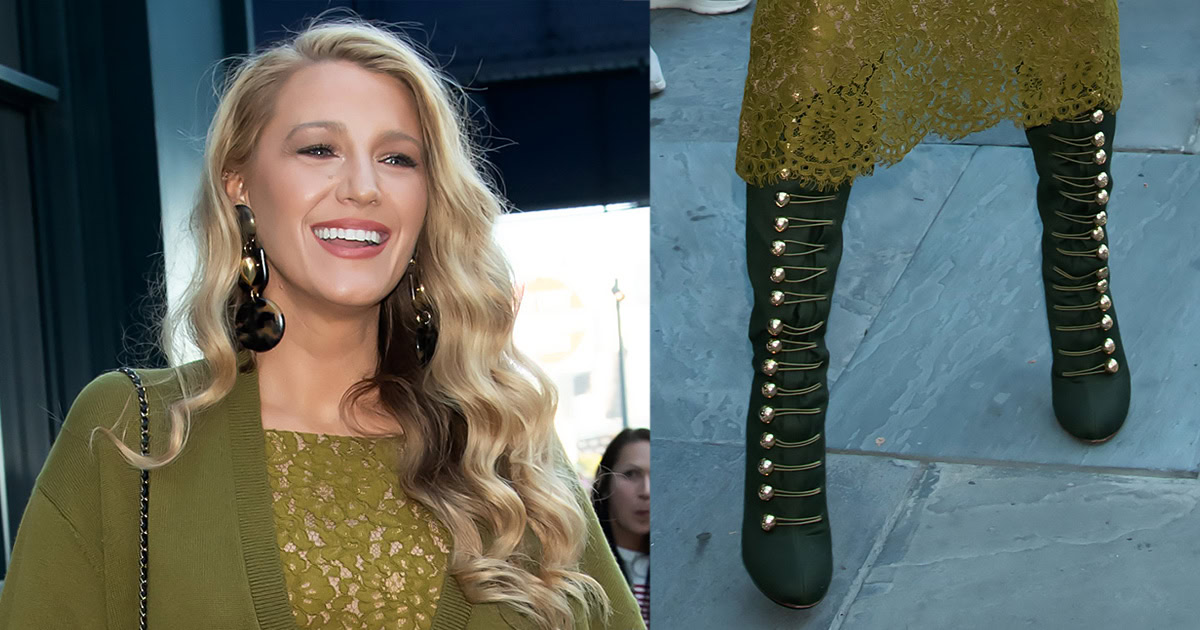 green emerald velvet dress Blake Lively Black Green 2012 The Charlie Rose Show Dress main image 0