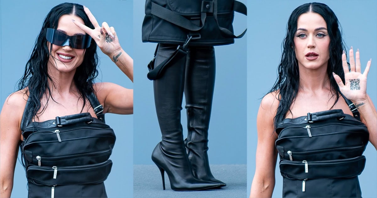 katy perry paris fashion week dress Katy Perry's DressWith a Never-Ending Train!Is an Homage to Her New Music
