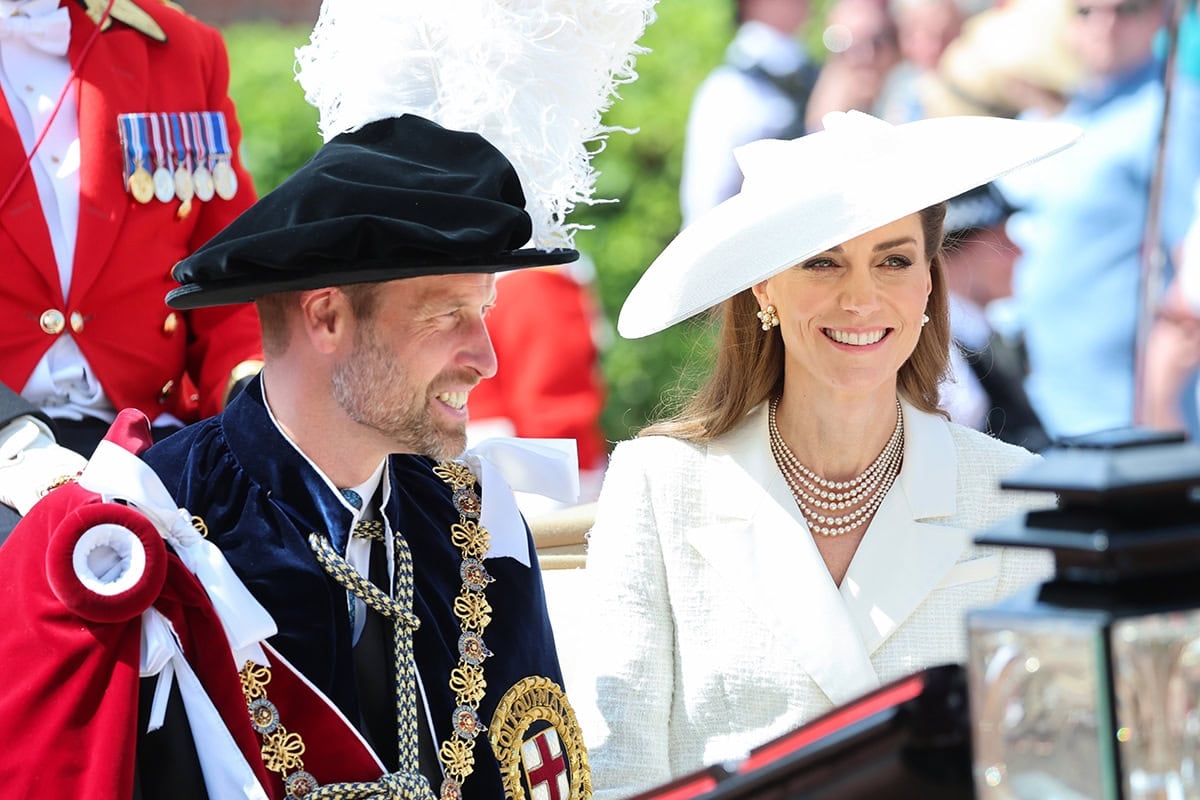 The Prince and Princess of Wales, William and Catherine Middleton, at the annual Order of the Garter Service at St. George's Chapel, Windsor Castle