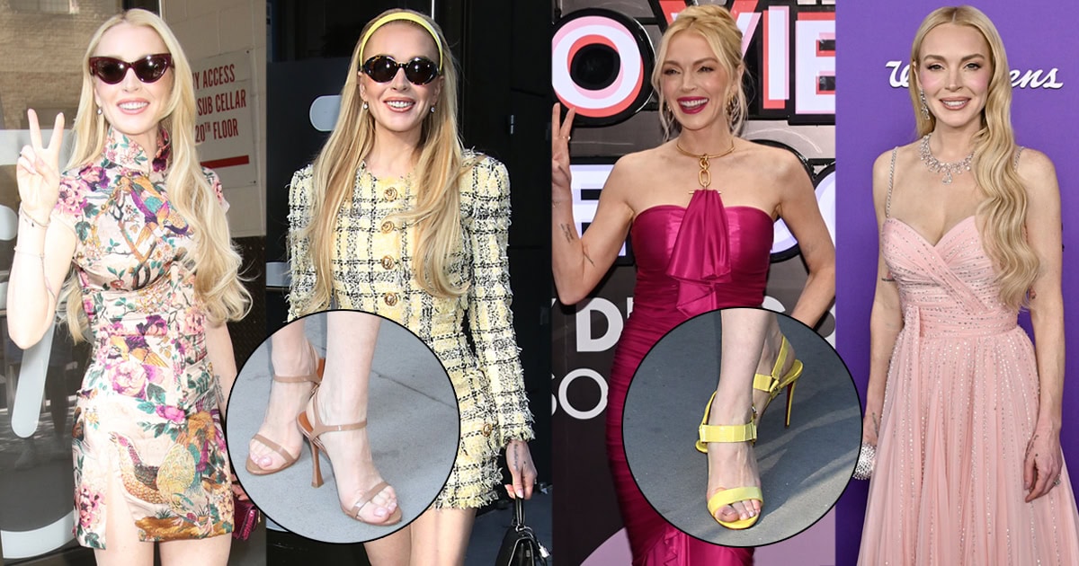 Lindsay Lohan Shines in Louboutin, Cavalli & Balmain Looks on Freakier  Friday Press Tour