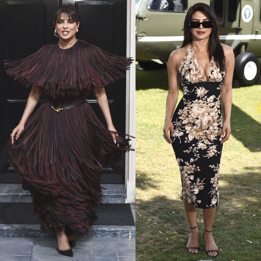 Priyanka Chopra Elevates Fringe and Florals With Classic Heels at Heads