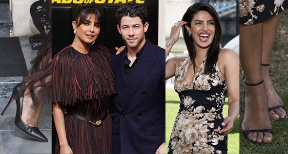 Priyanka Chopra Turns Heads in Fringe Burberry Dress and Classic Heels at Heads of State London Events