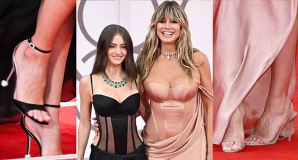 Double the Glamour: Heidi & Leni Klum Turn Heads in Matching Intimissimi Corset Gowns and Designer Heels at the Venice Film Festival