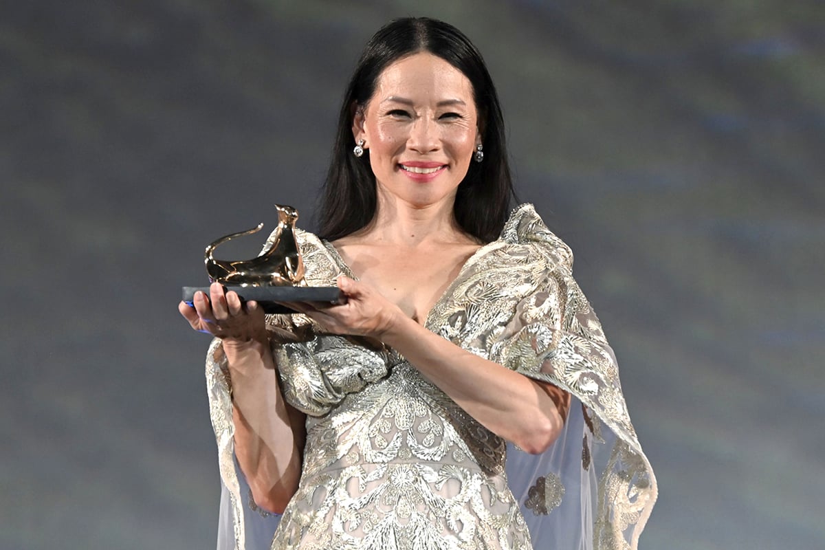 Lucy Liu is honored with the Lifetime Achievement Award at the 78th Locarno International Film Festival