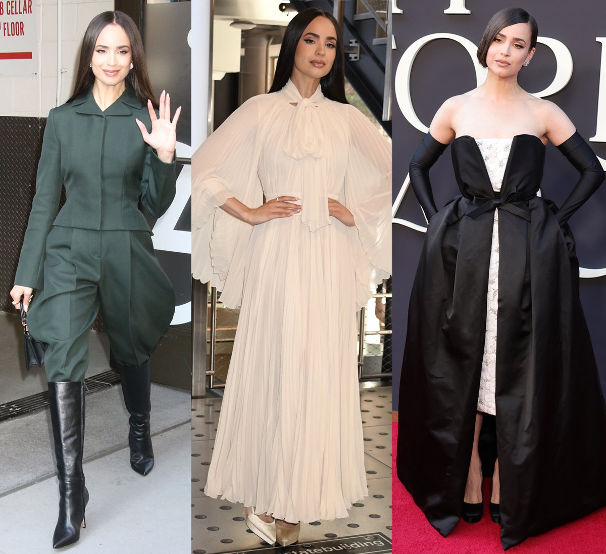 Sofia Carson stuns in co-ords and glamorous gowns with matching heels while promoting her latest Netflix movie, My Oxford Year