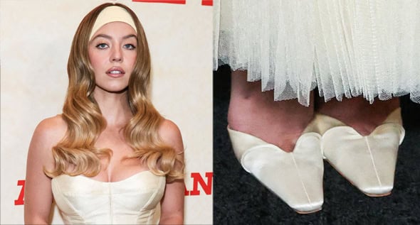 Sydney Sweeney Channels Vintage Bridal Romance in Danielle Frankel Tulle Gown and Satin Pumps at Americana Screening