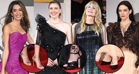 Amal Clooney, Greta Gerwig, Laura Dern & Riley Keough Light Up Venice in Aquazzura, Jimmy Choo & Manolo Blahnik Heels
