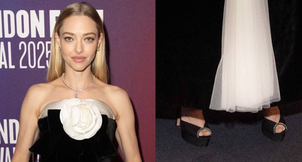 Amanda Seyfried Channels 18th-Century Glamour in Richard Quinn Gown and Aquazzura Heels at the BFI London Film Festival
