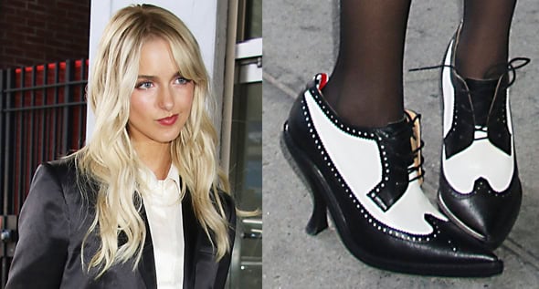 McKenna Grace Redefines Office Chic in a Pantless Suit and Thom Browne Brogues at the Regretting You Press Tour