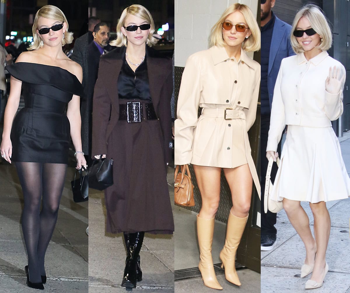 Sydney Sweeney turns the streets of New York into her personal runway, showcasing four chic fall looks—from retro slingback pumps to sleek over-the-knee boots—while promoting her biographical sports drama Christy