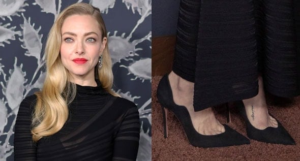 Sleek and Striking: Amanda Seyfried in Armani Ribbed Dress and Aquazzura Pumps at The Testament of Ann Lee LA Premiere