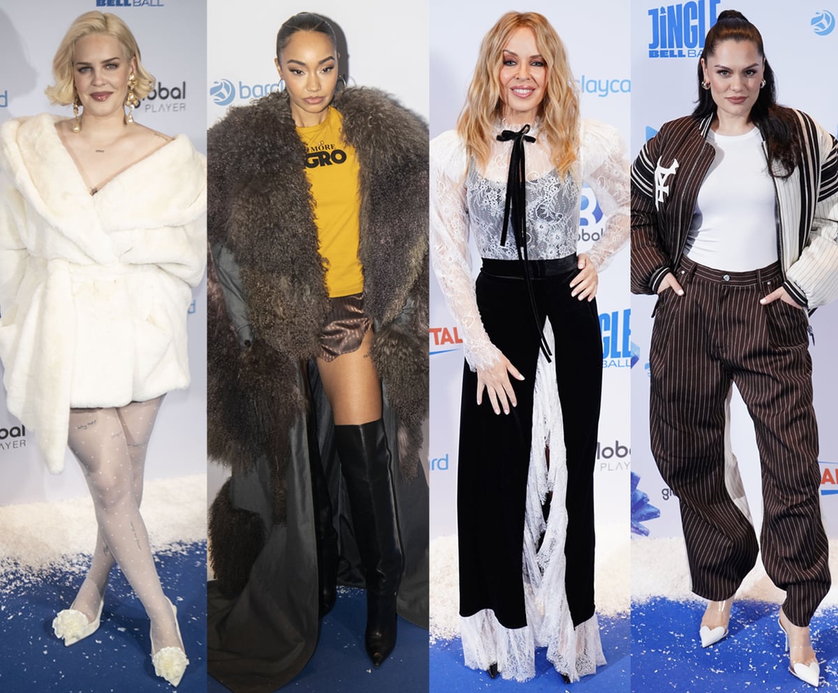 Anne-Marie, Leigh-Anne Pinnock, Kylie Minogue, and Jessie J deliver sleek, winter-ready style at Capital’s Jingle Bell Ball 2025, pairing statement coats, lace, tailoring, and streetwear separates with elegant pumps and bold boots across nights one and two on December 6, 2025, in London